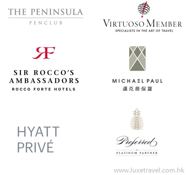 Member of Hyatt Prive, PenClub by The Peninsula, Preferred Platinum Partner, Sir Rocco's Ambassadors, Founding Member of Virtuoso in Asia  